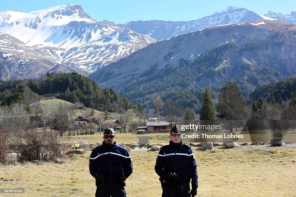 Local People Remember The Victims of Germanwings Airbus Flight Near To The Crash Site