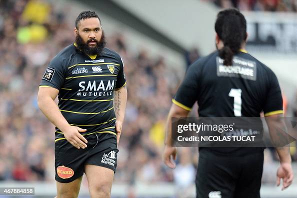 Bojo Rugby La Rochelle's Uini Atonio replaces Thomas Synaeghel during the French ...