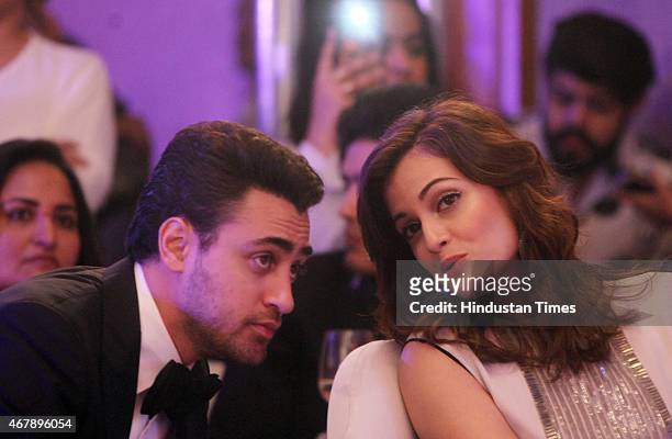 Bollywood actors Dia Mirza and Imran Khan during the Hindustan Times Mumbai's Most Stylish Awards 2015 at JW Mariott Hotel, Juhu on March 26, 2015 in...