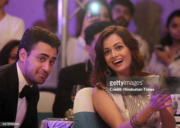 Bollywood actors Dia Mirza and Imran Khan during the Hindustan Times Mumbai's Most Stylish Awards 2015 at JW Mariott Hotel, Juhu on March 26, 2015 in...