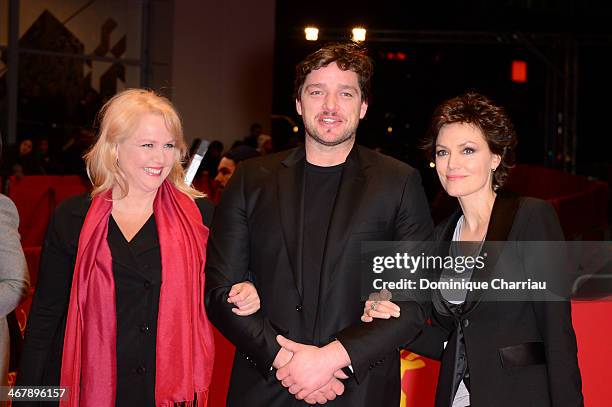 Claudia Messner , Ronald Zehrfeld and Maja Maranow attend 'Beloved Sisters' premiere during 64th Berlinale International Film Festival at Berlinale...