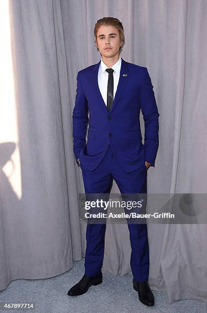 Honoree Justin Bieber arrives at the Comedy Central Roast of Justin Bieber on March 14, 2015 in Los Angeles, California.