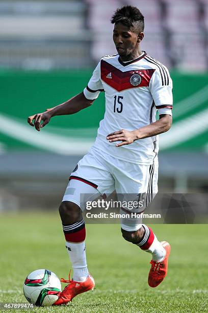 Boubacar Barry of Germany controls the ball during to the UEFA European Under-19 Championship Elite Round match between U19 Germany and U19 Ireland...