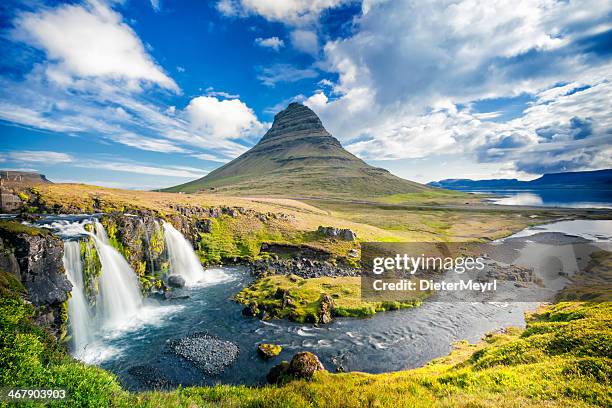 kirkjufell, iceland - iceland mountains stock pictures, royalty-free photos & images