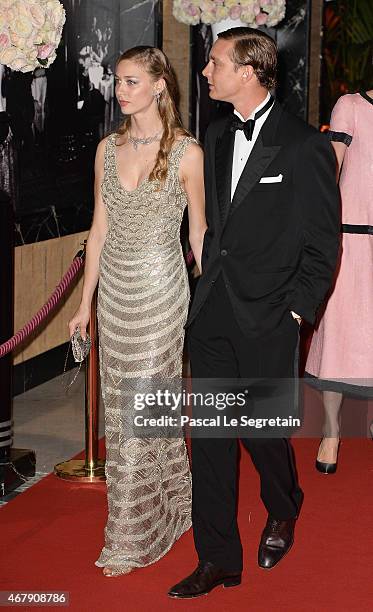 Pierre Casiraghi and Beatrice Borromeo attend the Rose Ball 2015 in aid of the Princess Grace Foundation at Sporting Monte-Carlo on March 28, 2015 in...