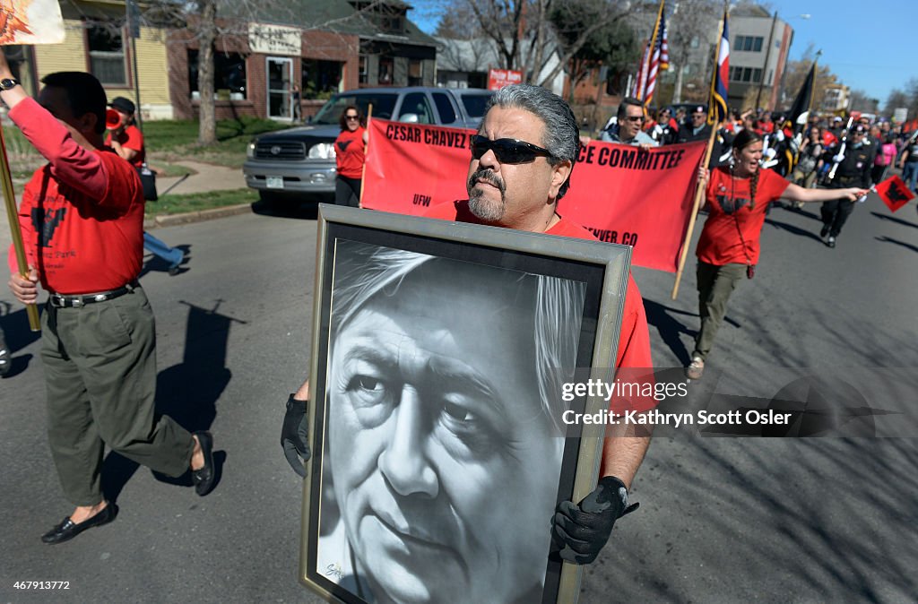 The Cesar Chavez Peace and Justice Committee of Denver host a community celebration in Denver to honor labor leader Cesar Chavez on Saturday, March 28, 2015.