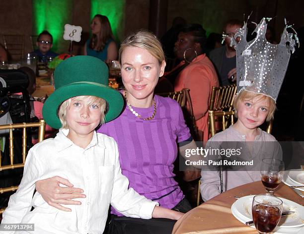 Actress Naomi Watts and her sons Alexander Pete Schreiber and Samuel Kai Schreiber attend Djanai's Angels Special Needs Family Prom supporting...