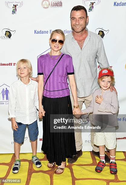 Sasha Schreiber, Naomi Watts, Liev Schreiber and Samuel Schreiber arrive at the Djanai's Angels Special Needs Family Prom supporting inCLUSION...