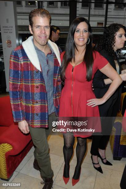 Perez Hilton and Patti Stanger attend the Match.com Dating Confessions panel hosted by Patti Stanger on February 8, 2014 in New York City.