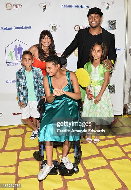 Actor Pooch Hall, his wife Linda Hall and their children Djordan Hall, Djanai Hall and Djaeda Hall arrive at the Djanai's Angels Special Needs Family...