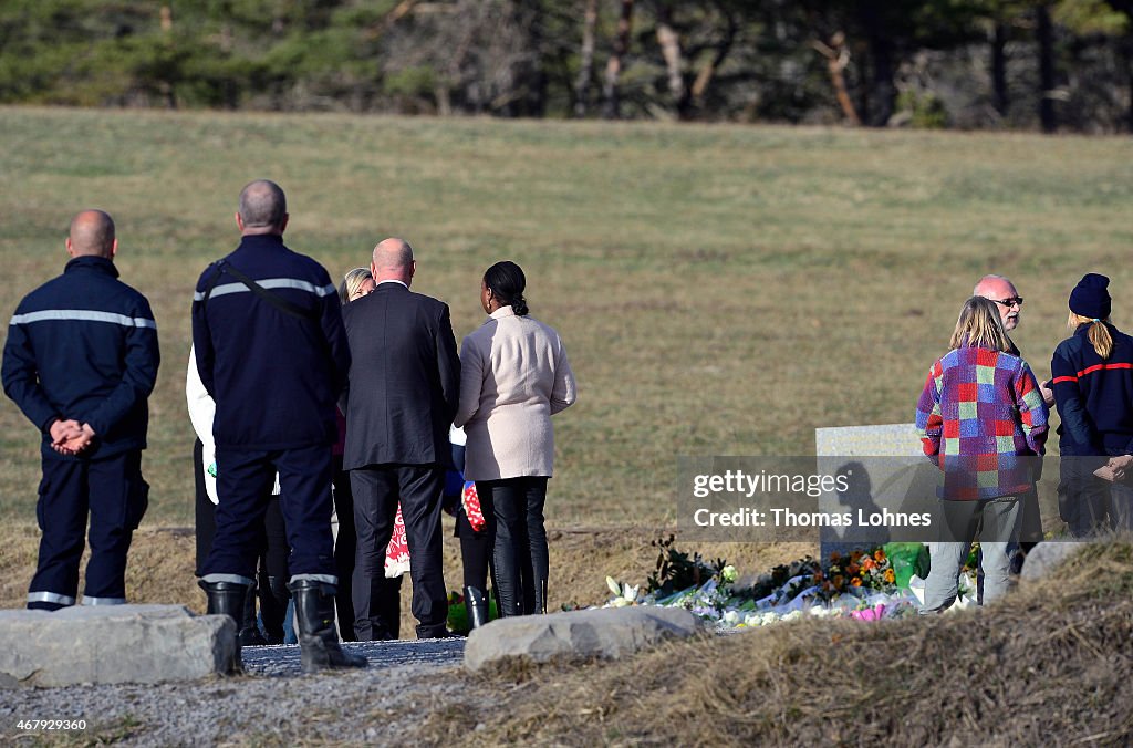 Relatives Remember The Victims of Germanwings Airbus Flight Near To The Crash Site