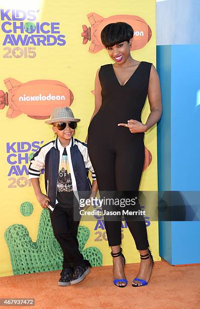 Actress/singer Jennifer Hudson and David Daniel Otunga Jr. Attend Nickelodeon's 28th Annual Kids' Choice Awards held at The Forum on March 28, 2015...