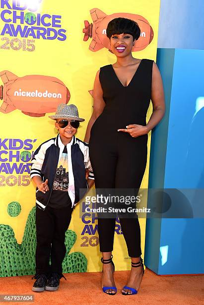 Entertainer Jennifer Hudson and David Daniel Otunga, Jr. Attend Nickelodeon's 28th Annual Kids' Choice Awards held at The Forum on March 28, 2015 in...