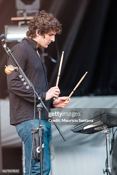 Gwil Sainsbury of Alt-J performs during 2015 Lollapalooza Brazil at Autodromo de Interlagos on March 28, 2015 in Sao Paulo, Brazil.