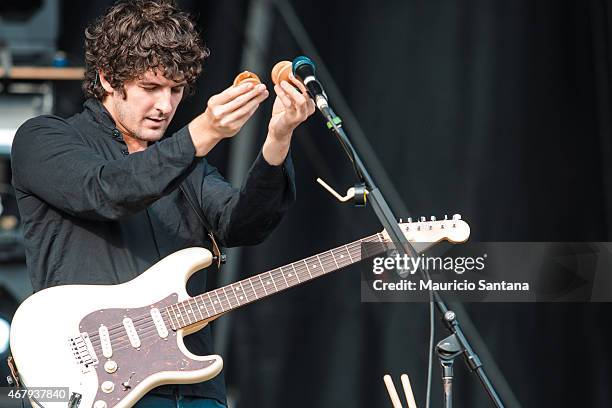 Gwil Sainsbury of Alt-J performs during 2015 Lollapalooza Brazil at Autodromo de Interlagos on March 28, 2015 in Sao Paulo, Brazil.