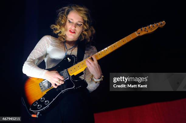 Anna Calvi performs at the Troxy on February 8, 2014 in London, England.