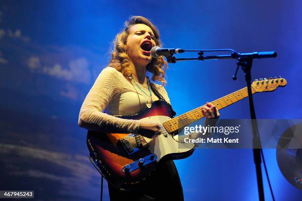 Anna Calvi performs at the Troxy on February 8, 2014 in London, England.