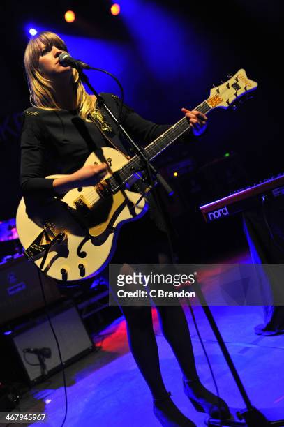 Alexz Johnson performs on stage at Shepherds Bush Empire on February 8, 2014 in London, United Kingdom.
