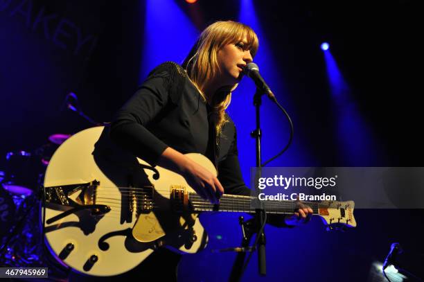 Alexz Johnson performs on stage at Shepherds Bush Empire on February 8, 2014 in London, United Kingdom.