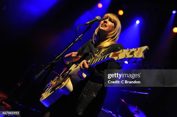 Alexz Johnson performs on stage at Shepherds Bush Empire on February 8, 2014 in London, United Kingdom.