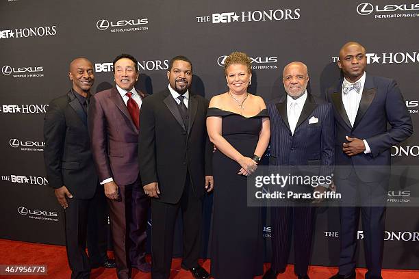 President of Music, Programming, and Specials of BET Networks Stephen G. Hill, Smokey Robinson, Ice Cube, Chairman and Chief Executive Officer of BET...