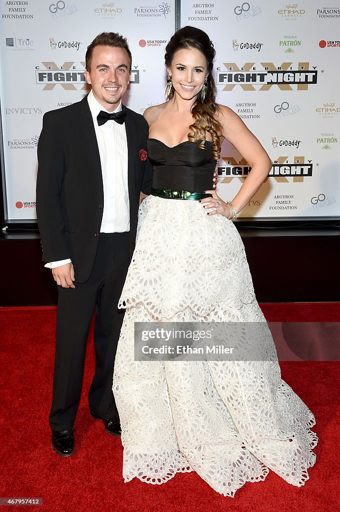 Actor Frankie Muniz and Elycia Marie Turnbow attend Muhammad Ali's