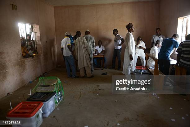 Registration papers are seen at Daawa polling station in Nasarawa region of Kano, Nigeria on 28 March 2015. Millions of voters head to the polls in...