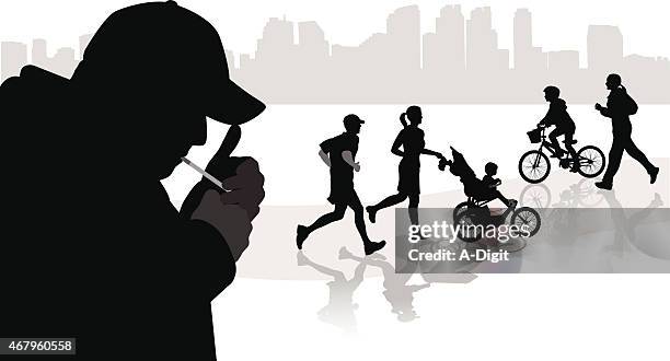 smoker - smoke trail stock illustrations