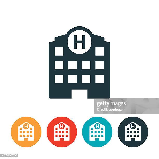 ilustraciones, imágenes clip art, dibujos animados e iconos de stock de icono de hospital - centre médical