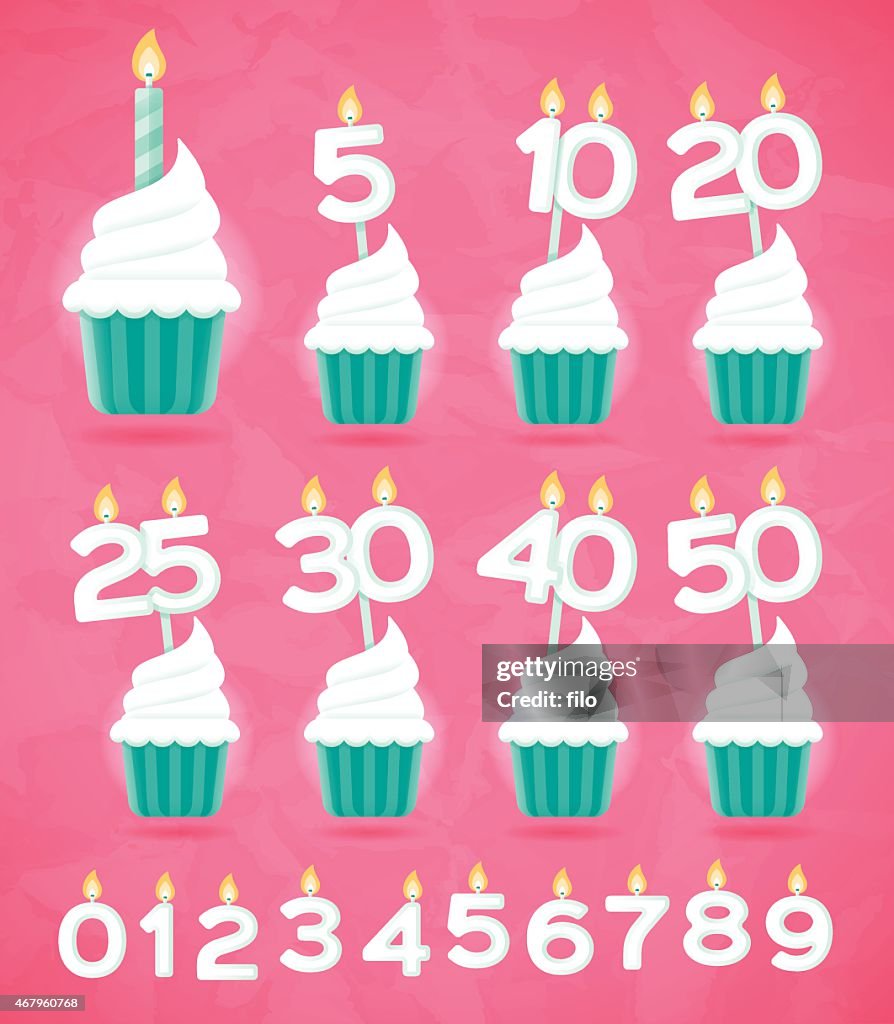 Anniversary Birthday or Celebration Cupcakes
