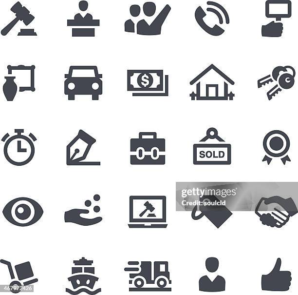auction icons - bid stock illustrations