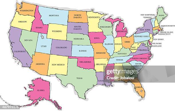 usa sketch map with states names - 美國州份 幅插畫檔、美工圖案、卡通及圖標