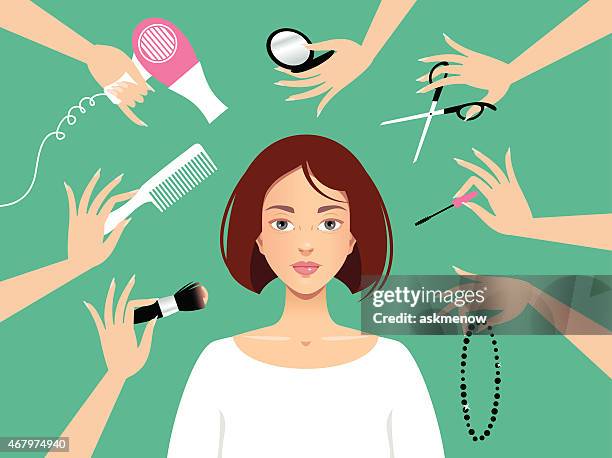beauty salon - makeup foundation stock illustrations
