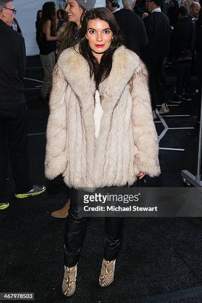 Carly Cardellino attends the Mara Hoffman show during Mercedes-Benz Fashion Week Fall 2014 at The Salon at Lincoln Center on February 8, 2014 in New...