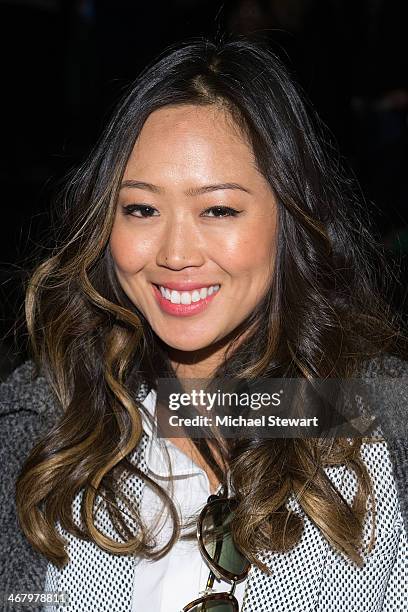 Aimee Song attends the Mara Hoffman show during Mercedes-Benz Fashion Week Fall 2014 at The Salon at Lincoln Center on February 8, 2014 in New York...