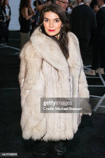 Carly Cardellino attends the Mara Hoffman show during Mercedes-Benz Fashion Week Fall 2014 at The Salon at Lincoln Center on February 8, 2014 in New...