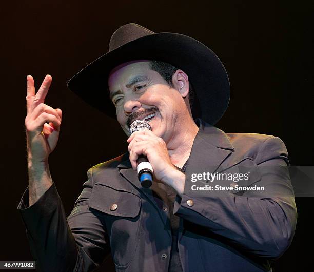 Grammy nominated Mariachi and Banda Musician Ezequiel Peña poses backstage before his performance at Route 66 Casinos Legends Theater on March 28,...