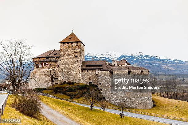 vaduz castle in lichtenstein - principado de liechtenstein - fotografias e filmes do acervo