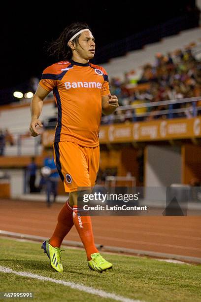 Jesus Gimenez of Delfines runs during a match between Delfines and Correcaminos as part of the Clausura 2014 Liga de Ascenso MX at Dolphin Stadium on...
