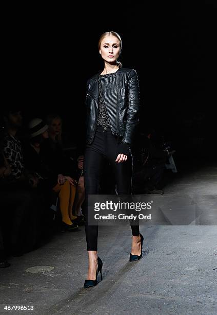 Models take part in a show rehearsal at the Christian Siriano fashion show during the Mercedes-Benz Fashion Week Fall 2014 at Eyebeam on February 8,...