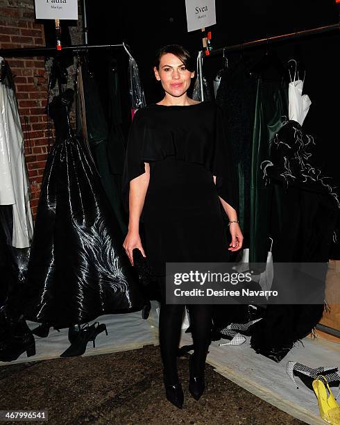 Actress Clea DuVall attends the Christian Siriano show during Mercedes-Benz Fashion Week Fall 2014 at Eyebeam Atelier on February 8, 2014 in New York...