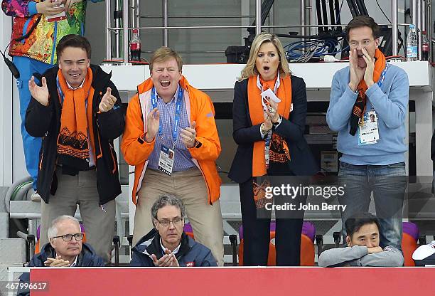 Camiel Eurlings, IOC member and CEO of KLM, King Willem-Alexander of the Netherlands, Queen Maxima of the Netherlands and Mark Rutte, Prime Minister...