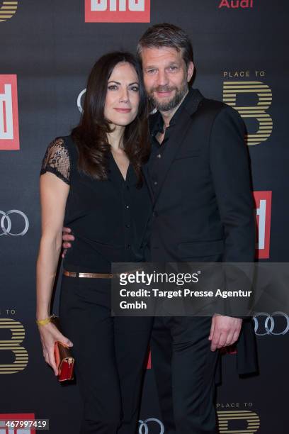 Kai Wiesinger and Bettina Zimmermann attend the BILD 'Place to B' Party at Grill Royal on February 8, 2014 in Berlin, Germany.