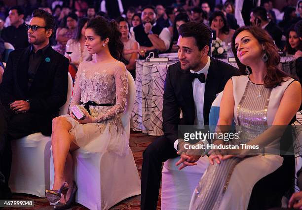 Bollywood actors Irrfan Khan, Shraddha Kapoor, Imran Khan and Dia Mirza during the Hindustan Times Mumbai's Most Stylish Awards 2015 at JW Mariott...