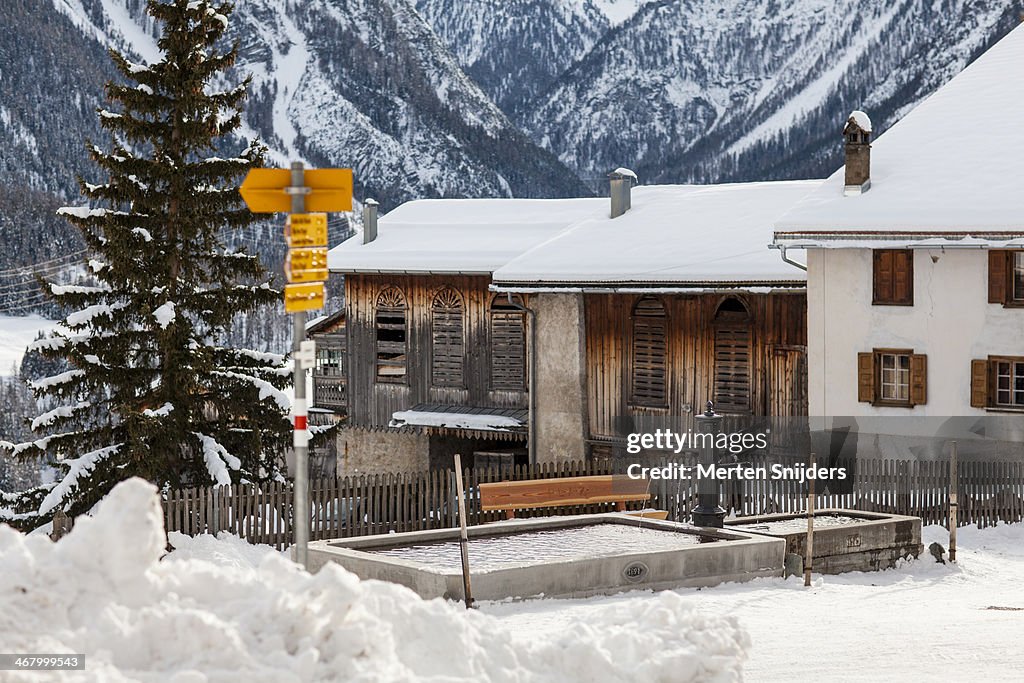 Traditional wooden Chalet buildings