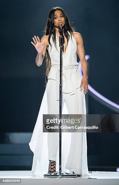 Singer Ciara performs onstage during 2015 'Black Girls Rock!' BET Special at NJ Performing Arts Center on March 28, 2015 in Newark, New Jersey.