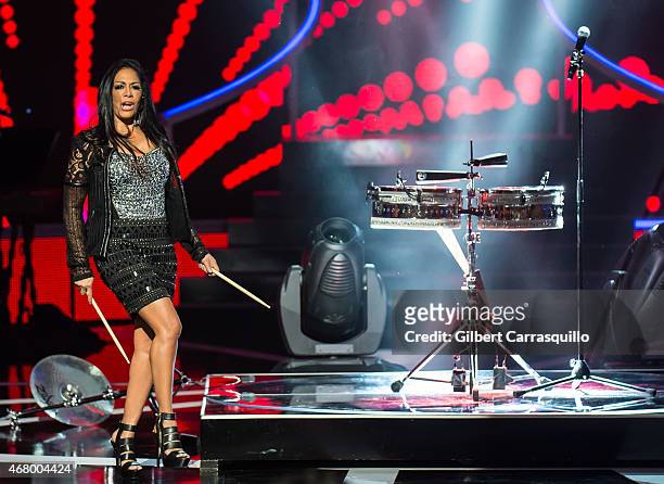 Sheila E. Performs onstage during 2015 'Black Girls Rock!' BET Special at NJ Performing Arts Center on March 28, 2015 in Newark, New Jersey.