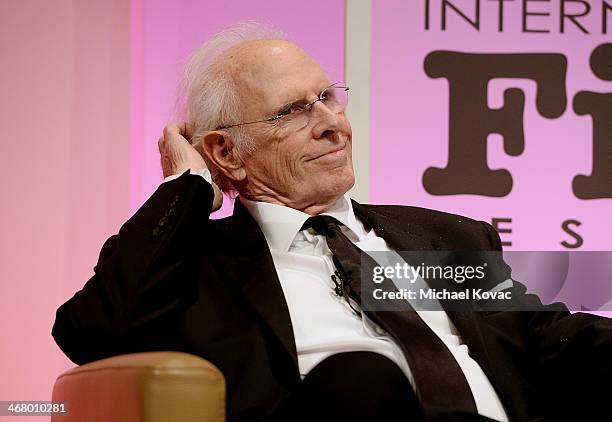 Actor Bruce Dern is interviewed onstage at The Santa Barbara International Film Festival at the Arlington Theatre on February 8, 2014 in Santa...