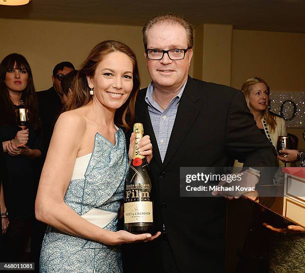 Actress Diane Lane and Moet's Tex McCarthy visit The Moet & Chandon Lounge at The Santa Barbara International Film Festival at the Arlington Theatre...