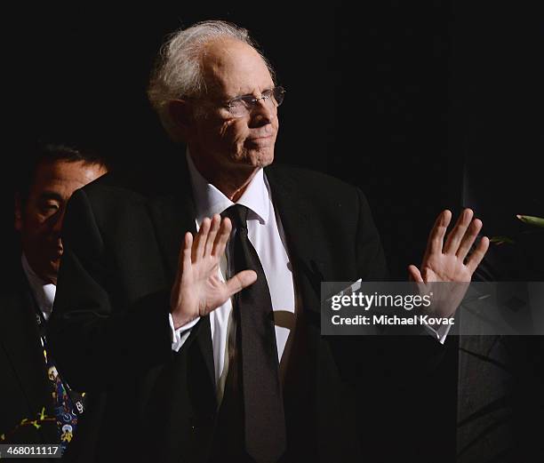 Actor Bruce Dern is honored at The Santa Barbara International Film Festival at the Arlington Theatre on February 8, 2014 in Santa Barbara,...